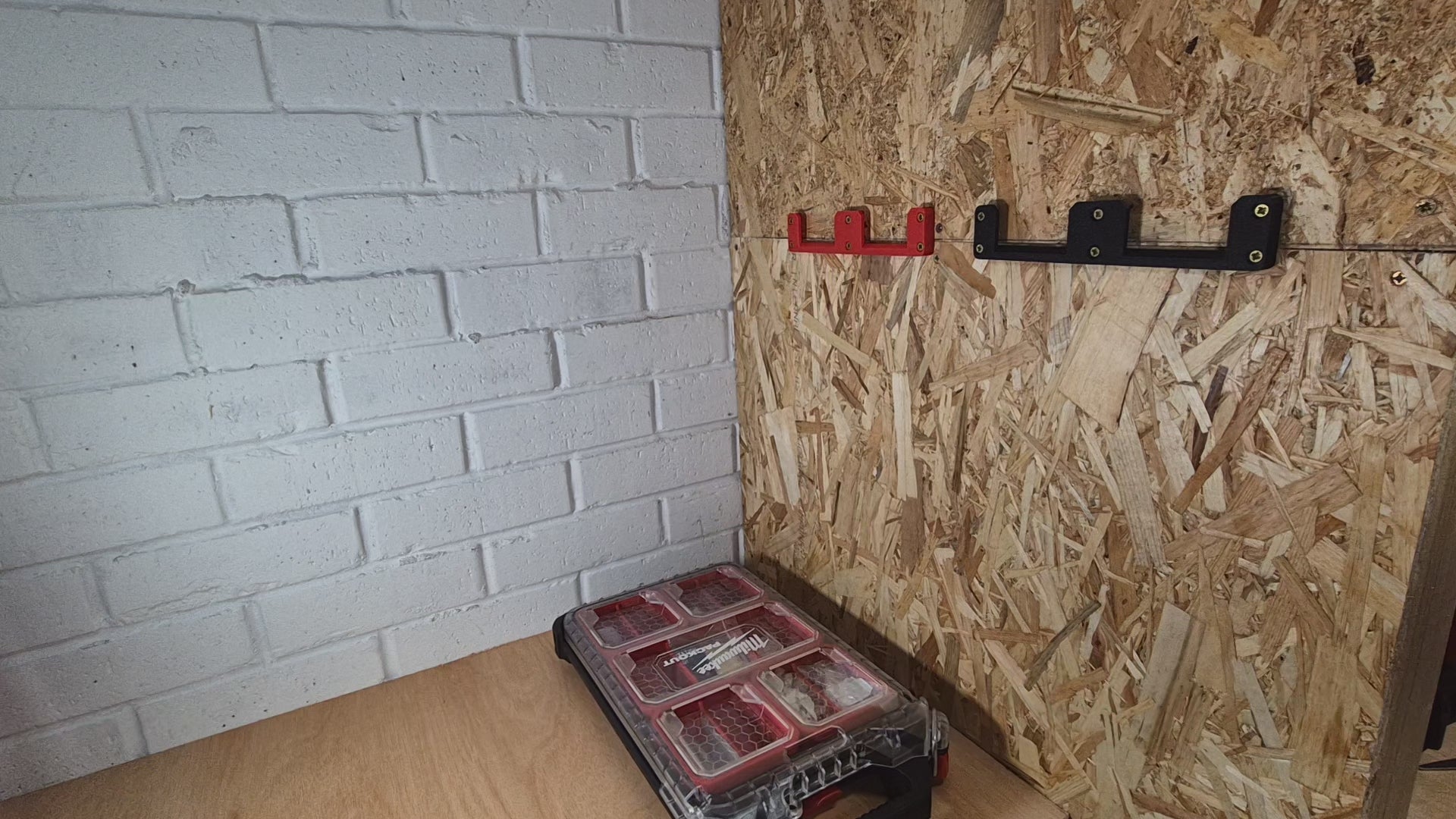 Packout wall brackets in use