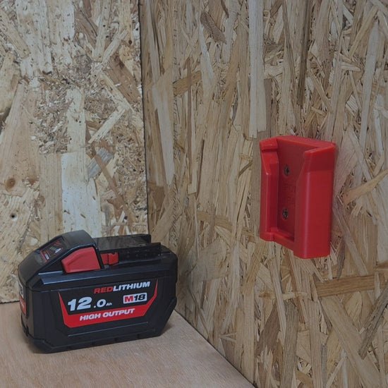 Power Rack M18 Battery Holder in use